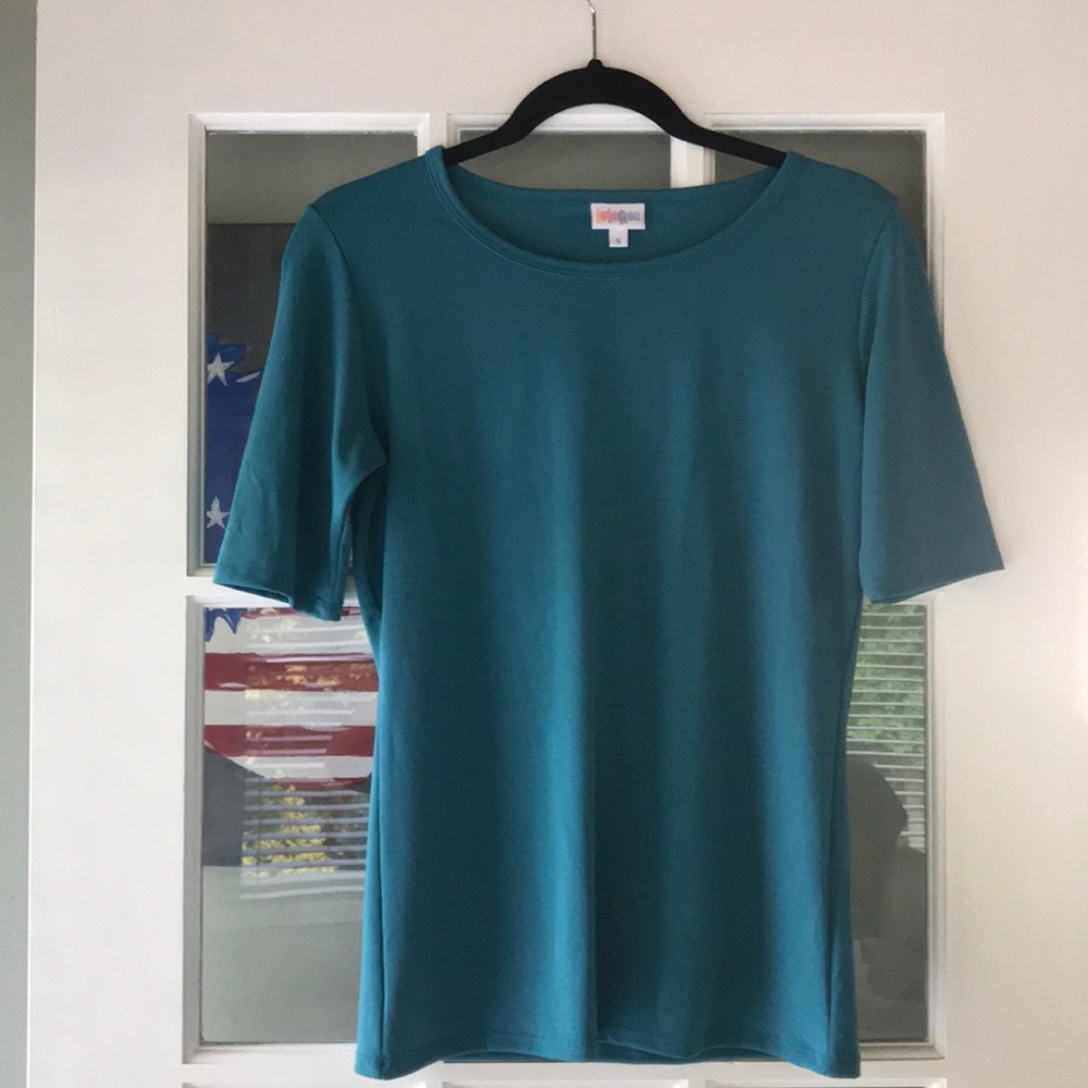 Soft Blue Polyester Shirt - LuLaRoe